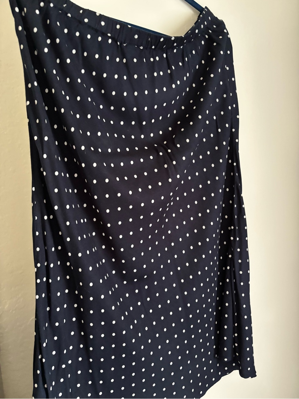 Polka Dot A-Line Skirt - Navy/White